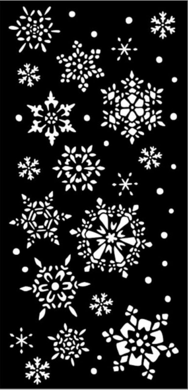 Stamperia dikke stencil kerstsneeuwvlokken